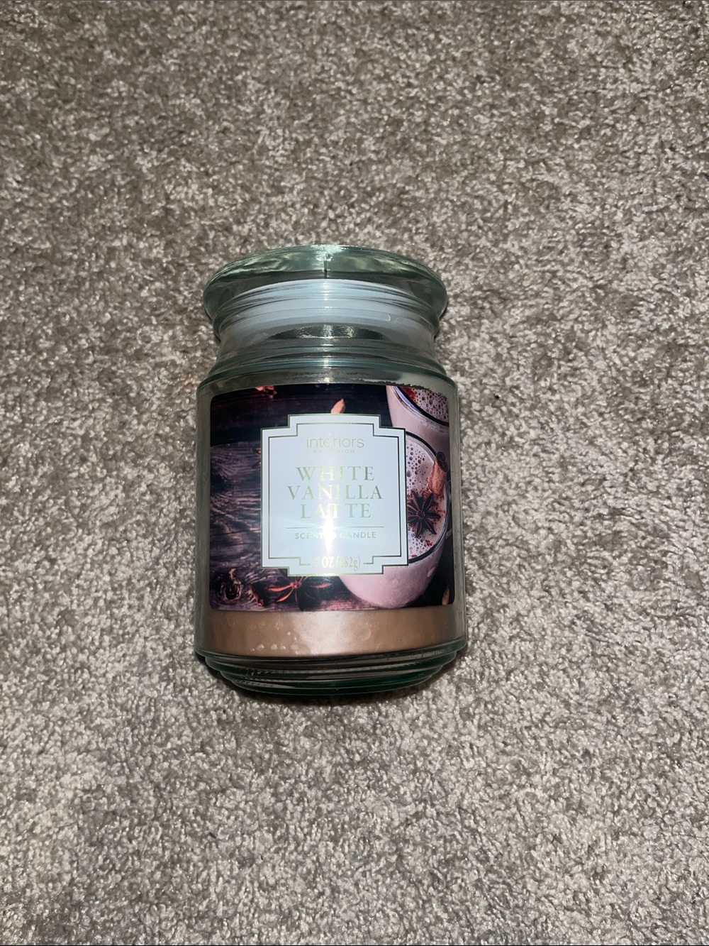 White Vanilla Latte Scented Jar Candle - Cream